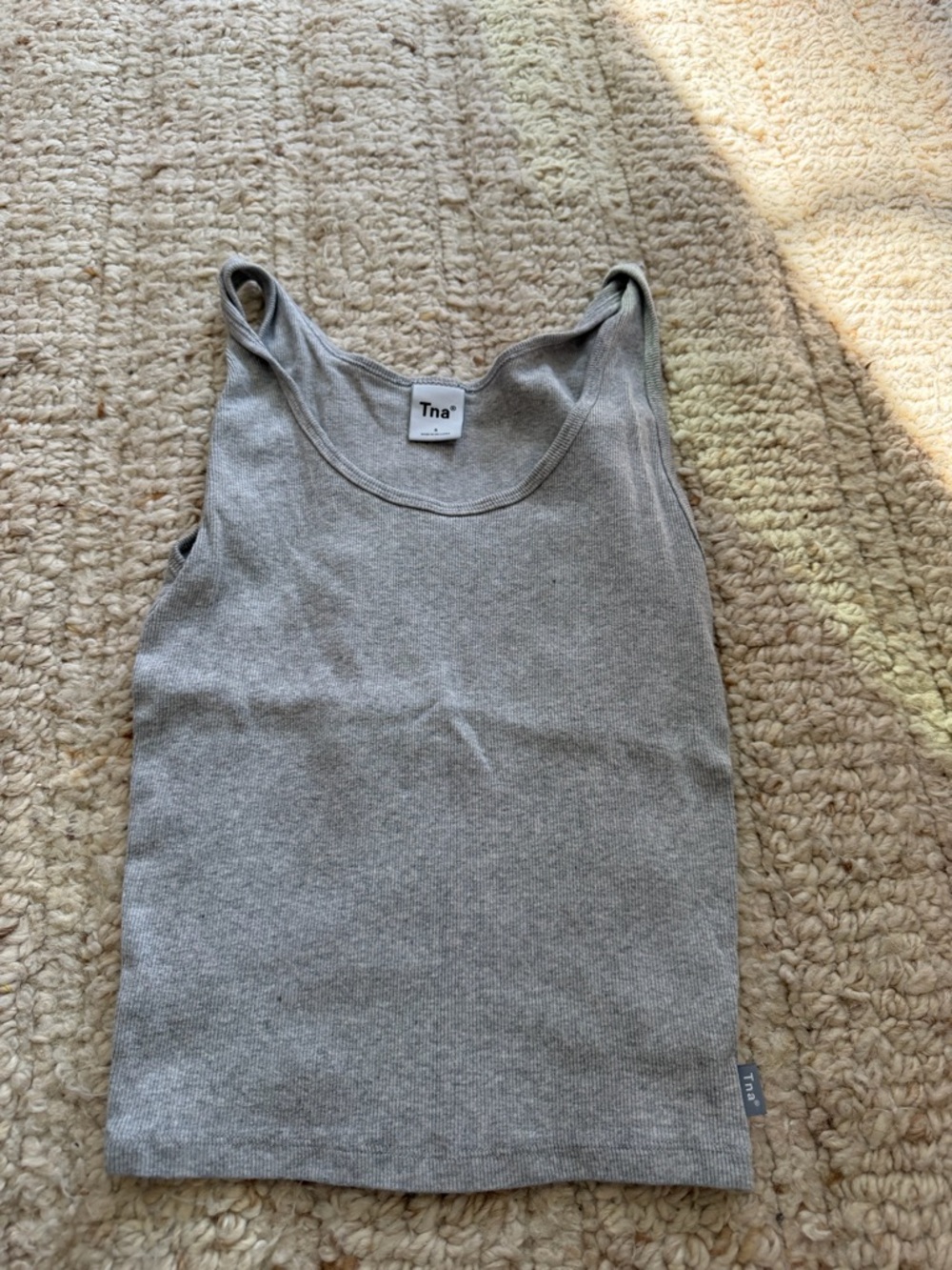 Aritzia Tna Light Gray Ribbed Tank